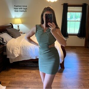 Fashion Nova Green Sleeveless western Dress